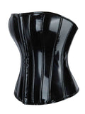 New European and American leather breasted glossy leather court corset waist corset