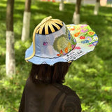 Multi-functional Travel Wide Brim Fan Sun Hats Foldable Bamboo Fan Hat Summer Sunshade Anti-squat Caps Fashion