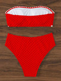 XS - L Wrinkled Strappy Bandeau High Waist Bikini Female Swimsuit Women Swimwear Two-pieces Bikini Set Bather Bathing Suit Swim