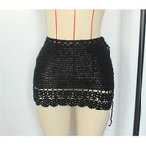 2026 Hollow Out Skirt Sarong Crochet Knitted Tunic Beach Cover Up Cover-ups Beach Dress Beach Wear Beachwear Female Women V8074