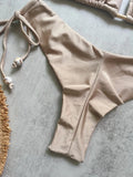 Sexy Brown Bikini 2026 Women Solid Red Halter Push Up Bra Tie Side Triangle Swimsuit Summer Bathing Suit Lace Up Micro Swimwear