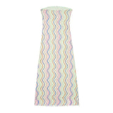 2024 Dress For Women Summer Chic Print Mesh Sleeveless Sexy Side Slit Slim Dresses Wild Beach Resort Style Woman Dress
