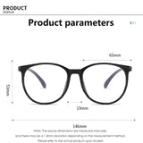 Transparent Large Frame Computer Glasses Women Round Anti Blue Light Optical Spectacle Flat Lens Eye Protection Plain Glasses