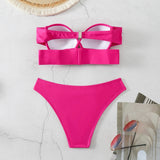 WackDaria sexy bikini set black color push-up women swimsuit swimwear women biquini maillot de bian femma black summer swimsuit