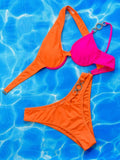 2026 Sexy Bikini Push Up Women Swimwear Swimsuit Single Shoulder Patchwork Hollow Rhinestone Bikinis Set Bathing Suit Beach New