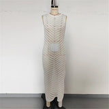 Hollow Out Sleeveless Crochet Knitted Tunic Beach Cover Up Cover-ups Mini Beach Dress Beach Wear Beachwear Female Women V6745