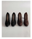 Spring Autumn Platform Mary Jane Shoes Women Thick High Heels Shoes Vintage Slip on Butterfly-knot Pumps 2026 New