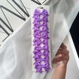 10Pcs/card Grosgrain Ribbon Bows Hair Clips For Girls Small Trailing Bowknots Hairpins Headwear Kids Hair Accessories