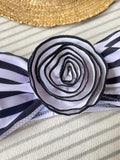3D Flowers Striped Bikinis Strapless Bandeau Bikini 2025 Female Swimsuit Women Swimwear Two-pieces Bikini Set Bathing Suit Swim