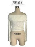 2025 autumn one-shoulder long-sleeved slim-fitting commuting inner top