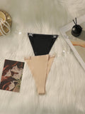 2pcs Women's sexy thong with low waist and seamless hollow out easy to wash and dry antibacterial underwear C678