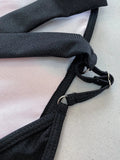 DEKA Deep V Swimwear New Scalloped Splicing High Cut One Piece Swimsuit Women Halter Bodysuit Female Bather Bathing Suit Swim