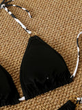Triangle Halter Thong Bikinis 2026 Women Sexy Swimsuit Ring String Swimwear Female Bathers Bathing Swimming Swim Suit Beachwear