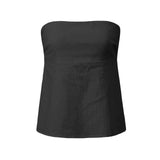 Women's Summer Strapless Vest Stylish Striped Sleeveless Open Back Tube Tops for Party Date Night Wear
