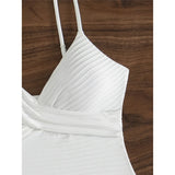 Sexy New Ribbed V Neck Wrinkled High Cut Women Swimwear One Piece Swimsuit Female Monokini Padded Bather Bathing Suit Swim K6364