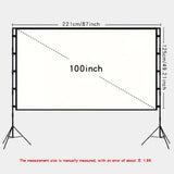 Double triangular bracket projection screen, more stable and not afraid of wind, easy to install, with storage bag