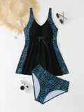 Strappy Printed Tankini 2026 Large Plus Size Swimsuit Women Beach Dress Swimwear Female Bathers Bathing Swimming Swim Suit 4XL
