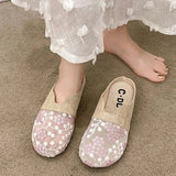 Breathable Mesh Linen Slippers For Women Summer Flat Shoes Anti-slip Female Indoor Outdoor Slides Office Lady Walking Sandals