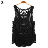 Women's Sleeveless Lace Tank Top Sexy Embroidery Hollow-out Floral Crochet Shirt Tank Tops for Women 2025
