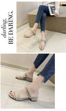 Women Sandals Chunky Heels Slides Summer 2026 Elegant Shoes Women Slipper Big Size 34-42 Fashion Summer Sandal Women