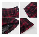 American Style Retro Low Waisted JK Plaid Pleated Skirt Women 2026 Summer New Spicy Girl Wrap Hip Slim A-line Ultra Skirt YOQG
