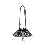Portable Metal Stud Rivet Shoulder Bag Spicy Girl Chain Y2k Underarm Bag Punk Style Handbag Drawstring Crossbody Bag Daily