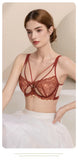 Women's French Pure Desire Lace Lingerie Set - Rabbit Ear Cup Thin Push Up Bra Minimizer for Large Bust