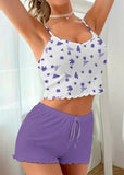 2026 Women's Home Clothes European and American Suspender Shorts Suit Casual and Comfortable Can be Weared Outside Pajamas