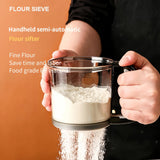 Flour sifter handheld semi-automatic double-decker filter flour baking special sieve kitchen ultra-fine filter cup mesh