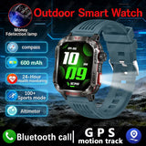 New Military GPS Smart Watch Men Flashlight Compass Waterproof 600mAh Battery Outdoor Sport Tracker Bluetooth Call Smartwatch