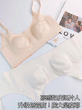 Trim T-Shirt Bra Women's Ultra Thin Wirefree Low Cut Support Seamless Invisible Cover Autumn Slimming Large Chest Comfort S-2XL