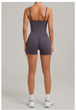 Womens Two Way Wear Bodysuit Sleeveless Yoga Stretch One Piece Romper Sexy Fitness Side Pockets Sportwears Bodysuit