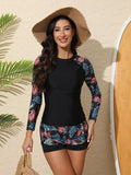 Women's Swimsuit Tankini Set Female Long Sleeves Swimwear 2025 Surfing Sports Pool Beachwear Two-Piece Bathing Suits With Shorts