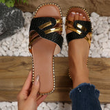 Women's Slippers New Summer Style Braided Versatile Casual Sandals Soft Sole Women's Flip Flop Women's Sandals Zapatos De Mujer