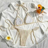 2026 Triangle String Bikinis Women Swimwear Female Sexy Swimsuit Solid Bathers Bathing Swimming Swim Suit Beachwear