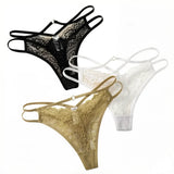 3 Pcs Multi-color Sexy Lace Thong Solid Color Underwear Seasonal thong for women clothing Spring/summer New Product C937-1