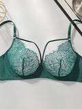 fashion Vintage Elegant French Lace Women's Bra Sexy Lingerie Green Underwear Four Seasons Brassiere MR2986