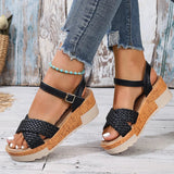 Women's Braided Platform Sandals 2025 Summer Chunky Wedges Gladiator Sandals Woman Ankle Straps Vacation Casual Beach Sandles