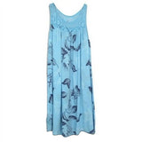 Mini Dress Floral Printed Lace Stitching O-Neck Sleeveless Women Summer Loose Tank Dress