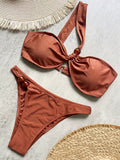 Asymmetrical One Shoulder Bikini Women Swimwear Female Swimsuit Two-pieces Bikini Set High Cut Leg Bather Bathing Suit Swim Lady