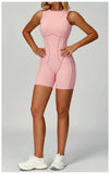 New Seamless Yoga Jumpsuits Sports Fitness Hip-lifting Backless Shorts One-piece Workout Gym Leggings Tracksuits for Women