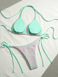 Sexy Pink Mesh Patchwork Bikinis Sets Women Push Up Bra Bandage Thong Swimsuit 2026 Summer Bathing Suit Holiday Micro Swimwear