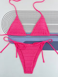 Halter Wrinkled Mini Micro Bikini Women Swimwear Female Swimsuit Two-pieces Bikini Set Brazilian Bather Bathing Suit Swim Lady