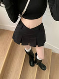 2024 Autumn Cute Aesthetic Y2k Micro Skirts High Waist Harajuku Streetwear Mini Skirt Sexy A-line V Waist Design Pleated Skirts