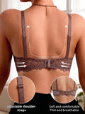 Women Floral Lace Push Up Bra Thin Breathable Full Coverage Brassiere Elegant Mesh Lace Lift Support Underwire Sexy Lingerie