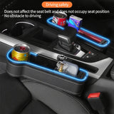 New Car Crevice Storage Box with 2 USB Charger Colorful LED Seat Gap Slit Pocket Seat Organizer Card Phone Bottle Cups Holder