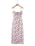 Foridol Floral Printed Boho Summer Long Dress Women Bowknot Strapless Midi Beach Vestidos 2025 Elegant Straight Sleeveless Dress