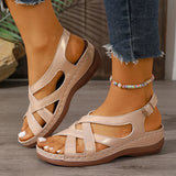 Rome Style Cross Strap Wedges Sandals Women Summer Lightweight Platform Sandles Woman Plus Size 43 Peep Toe Gladiator Sandals