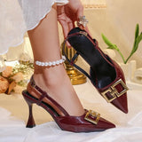 Women's Sandals Fashion Metal Trim Women's Summer New  Dress Women's Heels Shoe