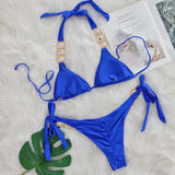 Halter Scrunch Butt Rhintstone Diamond Bikini Women Swimsuit Female Swimwear Two Pieces Bikini Set Brazilian Bathing Suit Swim